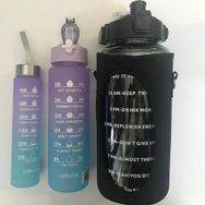 Valletta VLT1220 Eldorado Figo Motivasyonel Siyah Çantalı 2000 ml 750 ml 300 ml 3'lü Su Matarası