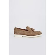 Valmenti Ottone Bej Süet Hakiki Deri Erkek Loafer Ayakkabı
