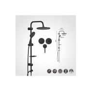 Valtemo VS5015 Deluxe Jet Black Tepe Duş Seti Takımı