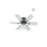 Vanti KCF278 60W 30 inç Ahşap Beyaz 6 Kanatlı Lambalı Avizeli İpli Tavan Vantilatörü