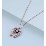Vaoov 925 Ayar Baget Taşlı Nazar Gümüş Kolye