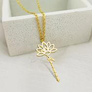 Vaoov 925 Ayar Gümüş Lotus İsim Kolye