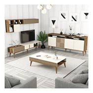 Variant Milan Ceviz - Krem 3'lü Salon Takımı