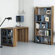 Variant Mobilya Box Ceviz Mavi Kitaplık