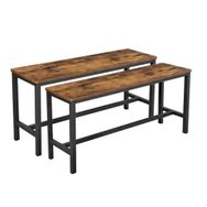 Vasagle KTB33X 32.5x108x50 cm 2'li Koyu Kahverengi Yemek Odası Bankı
