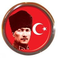 Vatan VT613 Atalı Kalpaklı Bayrak Yuvarlak Rozet