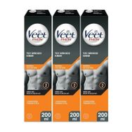 Veet Men 3x200 ml Hassas Ciltler Erkeklere Özel Tüy Dökücü Krem