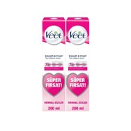 Veet Süper Fırsat Paketi Bacak ve Vücut Bölgesi Normal Ciltler 2x200 ml Tüy Dökücü Krem