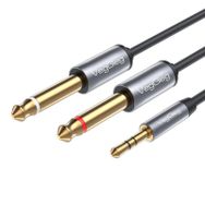 Veggieg 1.8 mt 3.5 mm to 6.35 mm 2 Mono Amfi Enstrüman AUX Ses Kablosu
