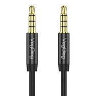 Veggieg 1 mt 3.5 mm Jack TRRS Hi-Fi Örgülü AUX Mikrofon ve Ses Kablosu