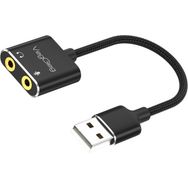 Veggieg 3.5 mm Kulaklık ve Mikrofon Girişli USB Ses Kartı