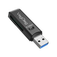 Veggieg USB 2.0 Siyah SD ve Micro SD Hafıza Kart Okuyucu