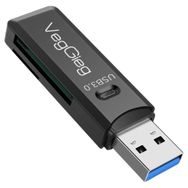 Veggieg USB 3.0 Siyah SD ve Micro SD Hafıza Kart Okuyucu