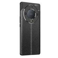 Vendas Huawei Honor X 9A Deri Desenli Niss Dikiş Tasarımlı Darbe Dirençli Silikon Cep Telefonu Kılıfı