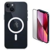 Vendas iPhone 14 Plus Magsafe Şarj Destekli Darbe Dirençli Fit Hard Silikon Cam Ekran Koruyucu Cep Telefonu Kılıfı