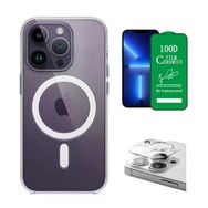 Vendas iPhone 14 Pro Magsafe Şarj Destekli Darbe Dirençli Fit Hard Silikon Kamera Lens ve Seramik Nano Cep Telefonu Kılıfı