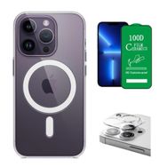 Vendas iPhone 14 Pro Magsafe Şarj Destekli Darbe Dirençli Fit Hard Silikon Kamera Lens ve Seramik Nano Cep Telefonu Kılıfı