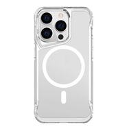 Vendas iPhone 14 Pro Max Uyumlu Door Serisi Magsafe Destekli Darbe Direçli Elektroplated Şeffaf Kılıf