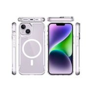 Vendas iPhone 15 Plus Uyumlu Door Serisi Magsafe Destekli Darbe Direçli Elektroplated Şeffaf T-Max Kılıf