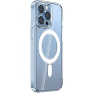 Vendas iPhone 15 Pro Embos Serisi Magsafe Şarj Özellikli Şeffaf Sert PC Cep Telefonu Kılıfı