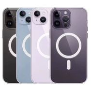 Vendas iPhone 15 Pro Max Embos Serisi Magsafe Şarj Özellikli Şeffaf Sert PC Cep Telefonu Kılıfı
