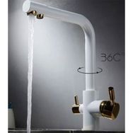 Venita Dual Flow Arıtma Çıkışlı Beyaz Gold Mutfak Bataryası