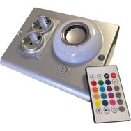 Venüs Bluetooth Hoparlörlü Dolap ve Tezgah Altı Prizmatik Gümüş Kasa 0RGB Led Lamba