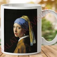 Vermeer İncili Kadın Baskılı Kupa