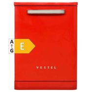 Vestel BM 5001 Kırmızı Retro 5 Programlı Bulaşık Makinesi