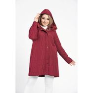 Vetre 1016 Bordo 95 cm Büyük Beden Kapitone Kadın Mont
