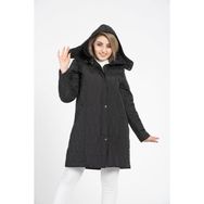 Vetre 1016 Siyah Kapitone 95 cm Büyük Beden Kadın Mont
