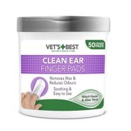 Vet's Best 50'li Paket Kedi ve Köpek Kulak Temizleme Parmak Pedi