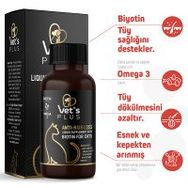Vet's Plus 100 ml Anti-Hair Loss Kediler İçin Sıvı Tüy Sağlığı Güçlendirici Biyotin Damla