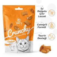 Vet's Plus Crunchy İçi Dolgulu Tavuklu Catnipli 60 gr Kedi Ödül Bisküvisi