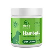 Vet's Plus Hairball Kediler için Malt ve Kinoalı Tüy Yumağı Önleyici 60'lı Çiğnenebilir Tablet