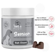 Vet's Plus Senior Yaşlı Kedi ve Köpekler İçin İnülin ve Glukozamin 60'lı Çiğnenebilir Tablet