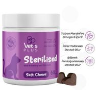 Vet's Plus Sterilised Kısırlaştırılmış Kediler İçin Yaban Mersinli 60'lı Çiğnenebilir Tablet