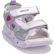 Vicco 321F24Y204 Hilda Ortopedik Günlük Işıklı Beyaz Kız Çocuk Spor Sandalet