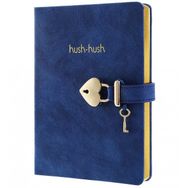 Victoria's Journals 1331 Hush Hush Kilitli 13x18 cm 80 gr 160 Yaprak Çizgili Mavi Defter