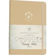 Victoria's Journals 14x20 cm Bej Canvas Yaldızlı Sert Kapak Noktalı Defter