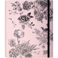 Victoria's Journals Black & Pink Florals 16,5x22,5 cm Gizli Spiralli 96 Yaprak Çizgili Tarihsiz Not Defteri