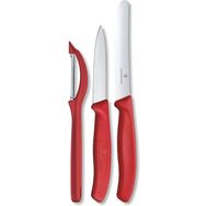 Victorinox Swiss Classic Kırmızı 3 Parça Soyma Bıçak Seti