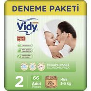 Vidy Baby Premium No:2 Mini 66 Adet Bebek Bezi