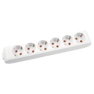 Viko 90113600 Topraklı Çocuk Korumalı Klemensli Multi-Let Beyaz Altılı Grup Priz