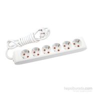 Viko 90113603 Multi-Led Beyaz Topraklı Kablolu Çocuk Korumalı 3 mt Altılı Grup Priz