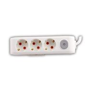 Viko 90117302 Multi-Led Beyaz Anahtarlı Topraklı Kablolu Çocuk Korumalı 2 mt Üçlü Grup Priz