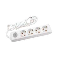 Viko 90117403 Multi-Led Beyaz Anahtarlı Topraklı Kablolu Çocuk Korumalı 3 mt Dörtlü Grup Priz