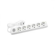 Viko 90117602 Multi-Led Beyaz Anahtarlı Topraklı Kablolu Çocuk Korumalı 2 mt Altılı Grup Priz