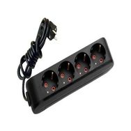Viko 90133403 Multi-Led Siyah Topraklı Kablolu Çocuk Korumalı 3 mt Dörtlü Grup Priz