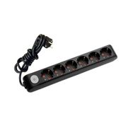 Viko 90137603 Multi-Led Siyah Anahtarlı Topraklı Kablolu Çocuk Korumalı 3 mt Altılı Grup Priz